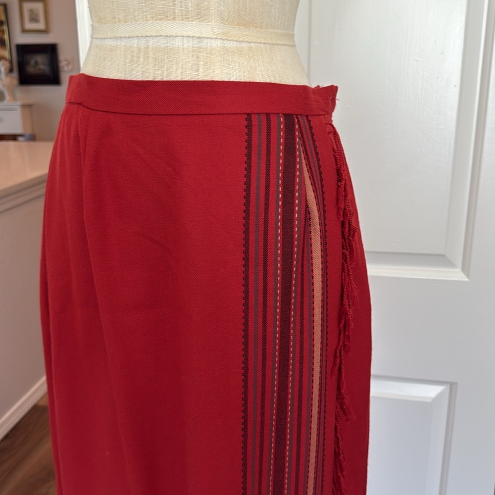 90s vintage southwest fringe midi skirt - Picture 2 of 12